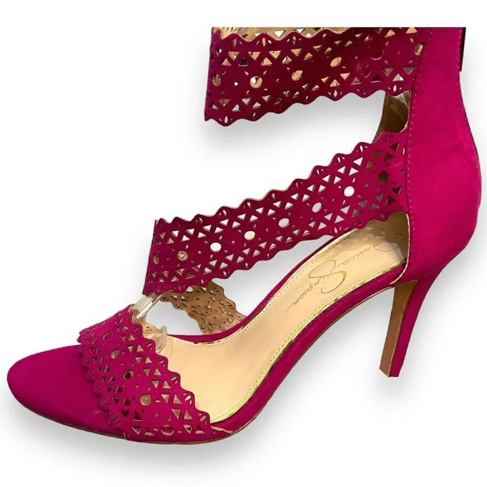 Jessica Simpson Jastia High Heels Women 5.5 Pink Cut Out Open Toe READ DESCRIPTI